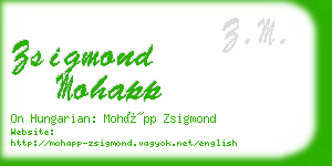 zsigmond mohapp business card